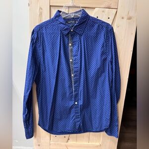 Nautica Men’s Navy Blue Micro-Print Button Down Shirt